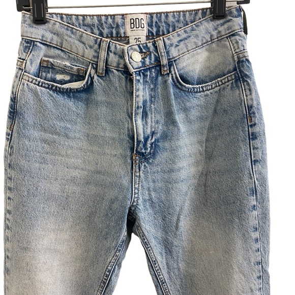 BDG Denim Distressed High Rise Raw Hem Jeans Sz 25 - Picture 3 of 11